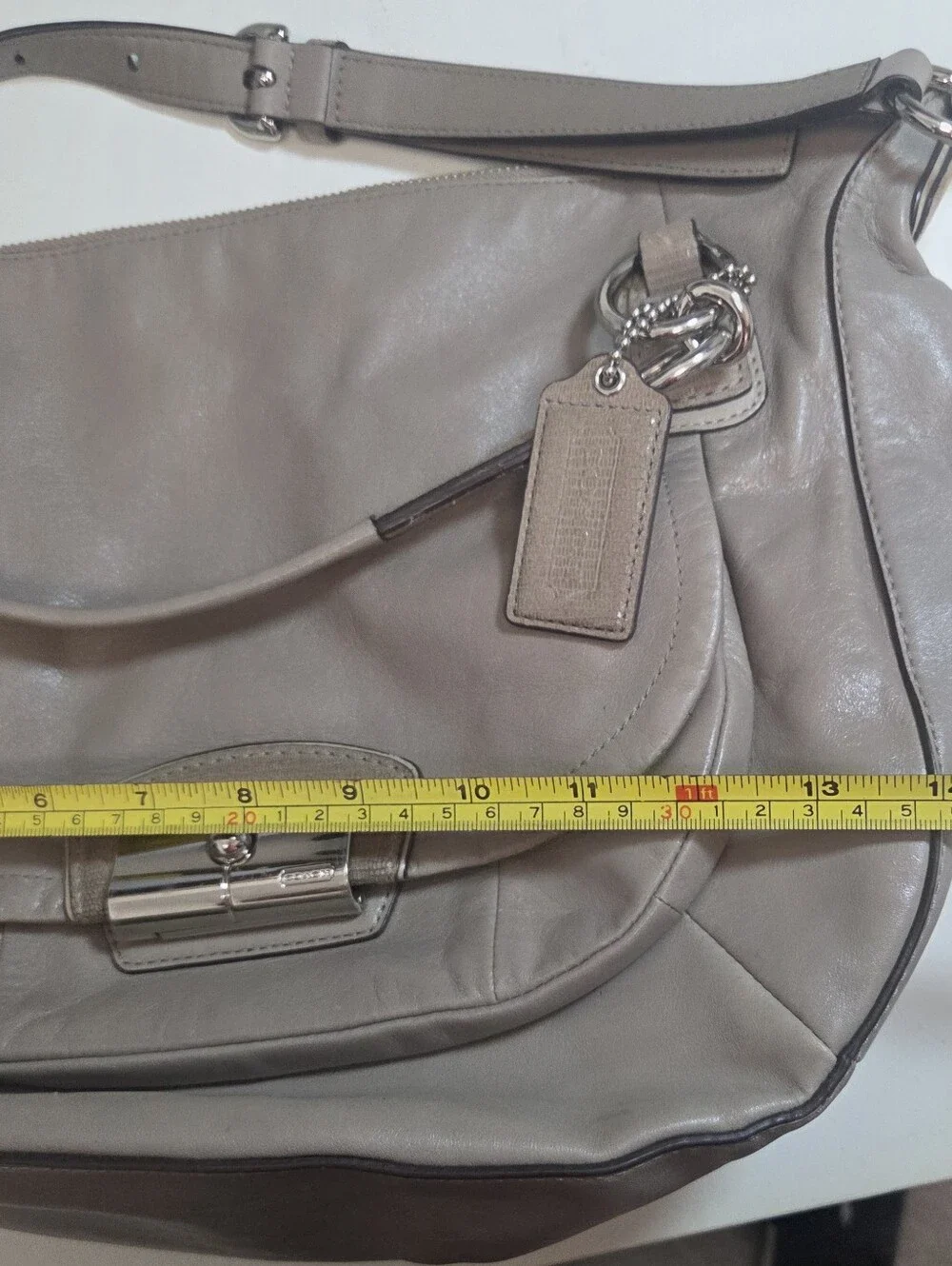 Coach Kristin 19295 Taupe Convertible Hobo Satchel Bag